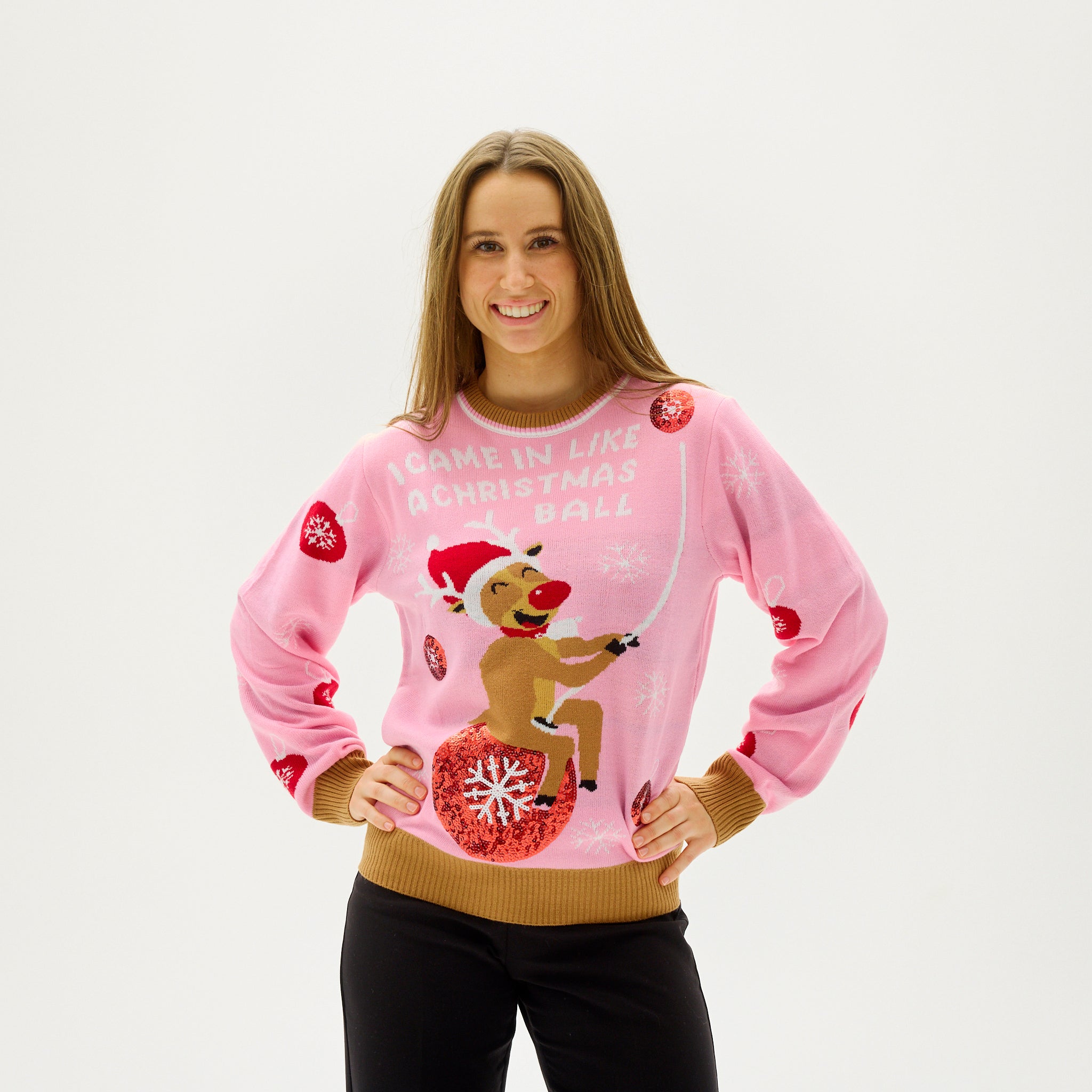 I Came In Like A Christmas Ball Sweater - Femme